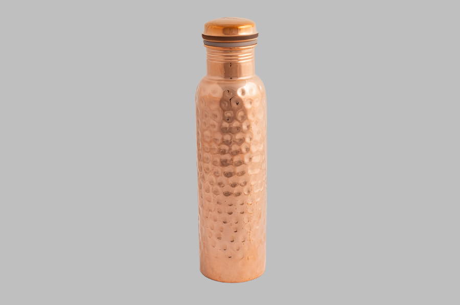 Traditional Hammered Dimple Copper Water Bottle | 950ml
