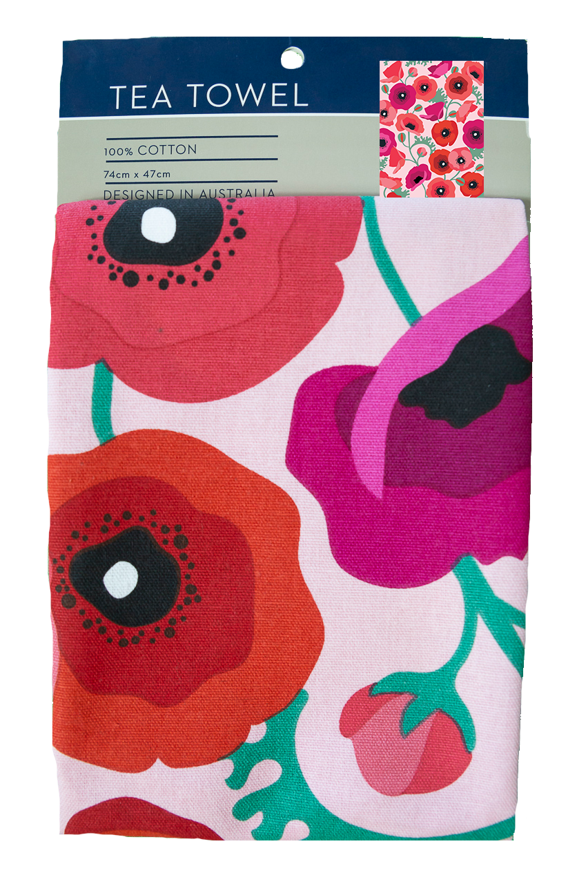 Poppy Cotton Tea Towel