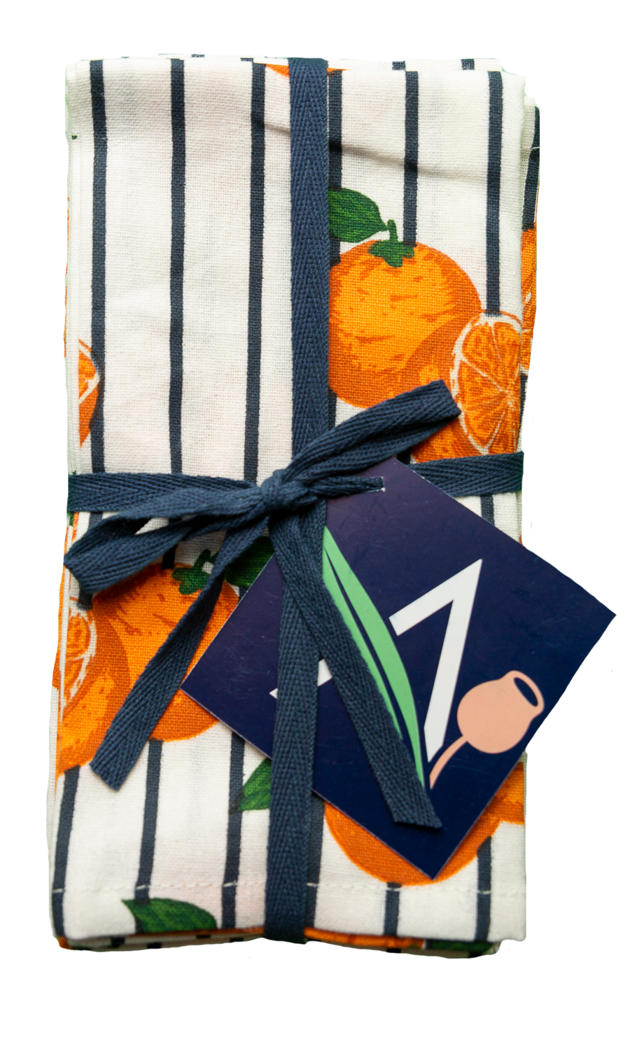 Striped Orange Cotton Napkin Set (Set of 4)