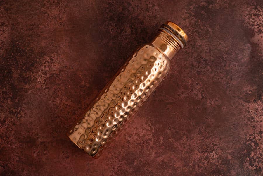 Traditional Hammered Dimple Copper Water Bottle | 950ml