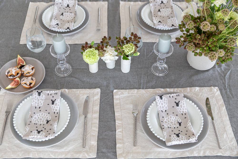 Grey Sheep Cotton Napkins (Set of 4)