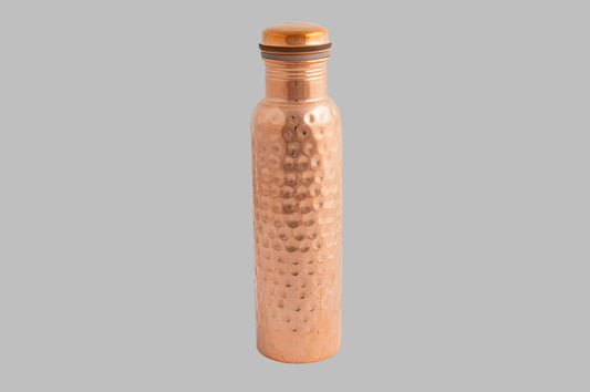 Traditional Hammered Dimple Copper Water Bottle |  950ml