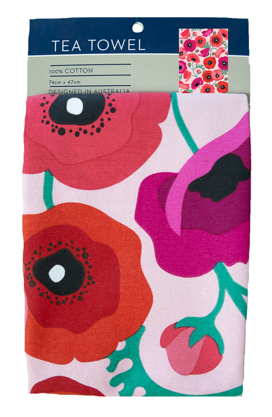 Poppy Cotton Tea Towel