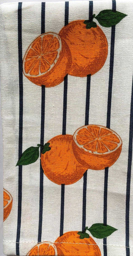 Striped Orange Cotton Napkin Set (Set of 4)
