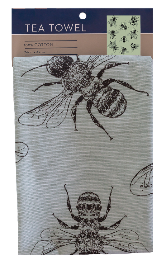 Sketch Bee Cotton Tea Towel
