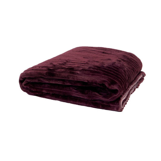 Plum Velvet Channel Throw