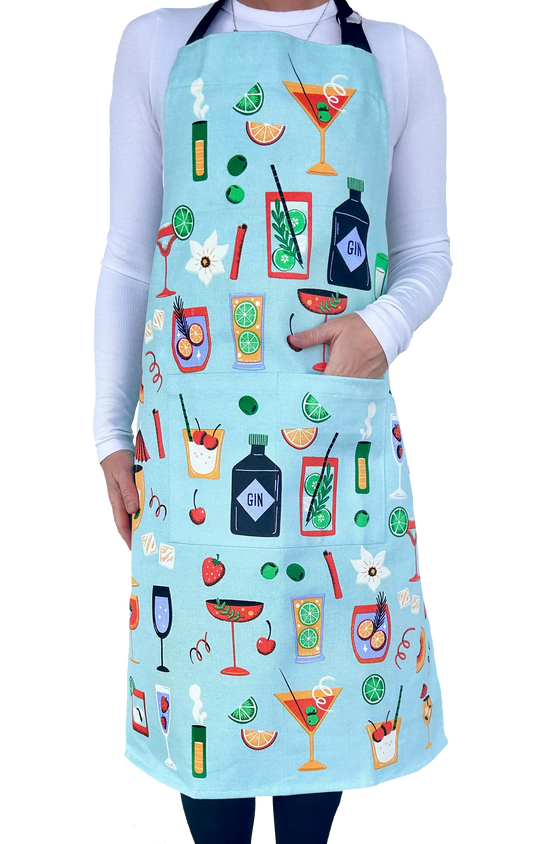 Cocktail Hour Apron – Gin Print