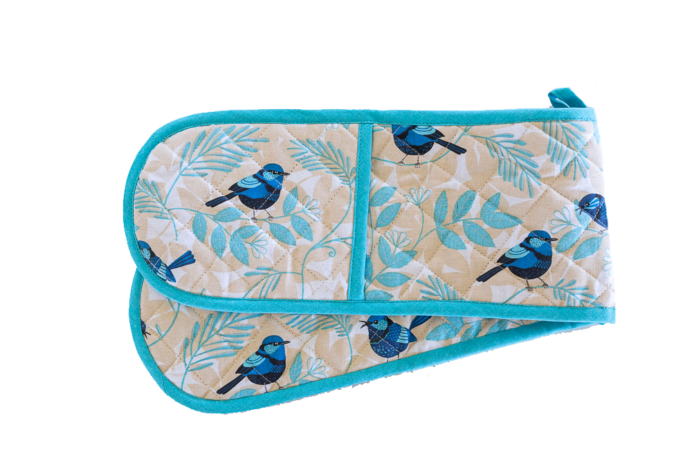 Blue Wren Double Oven Glove