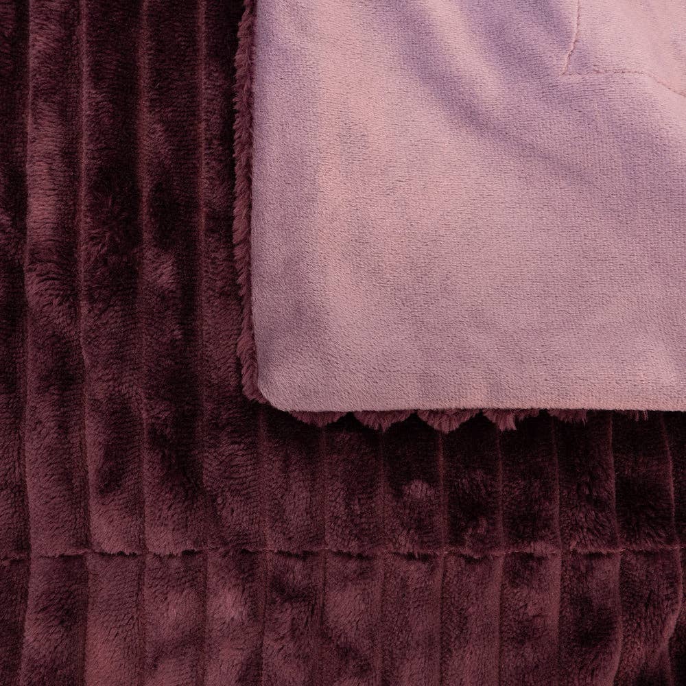 Plum Velvet Channel Throw