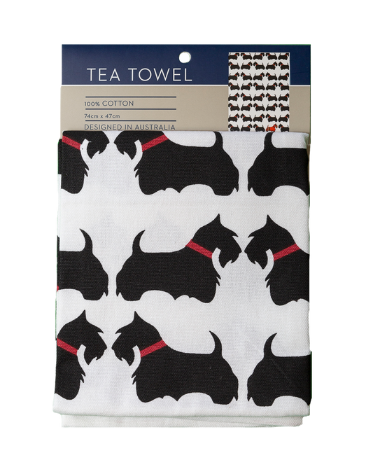 Scottie Dog Tea Towel